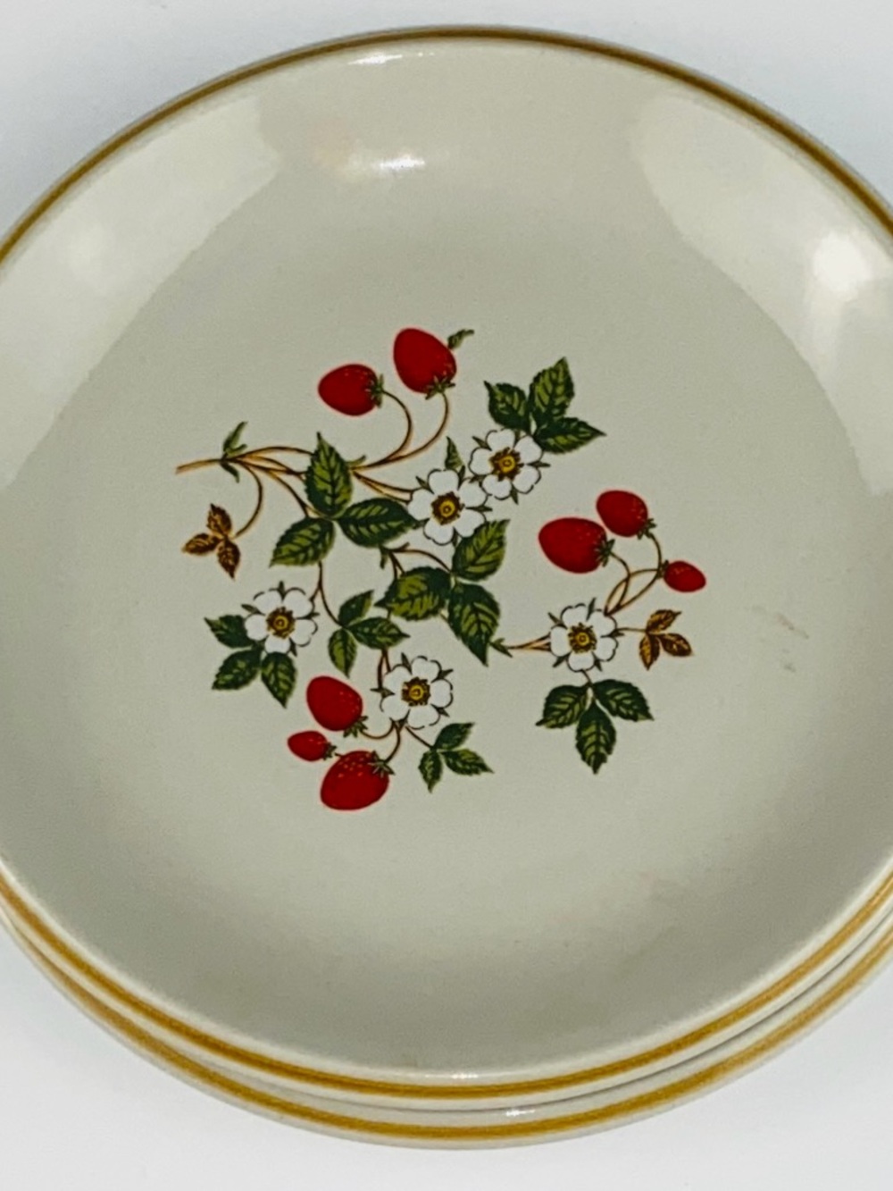 Vintage Lot of 2 Sheffield Stoneware Strawberries & Cream Dinner Plates